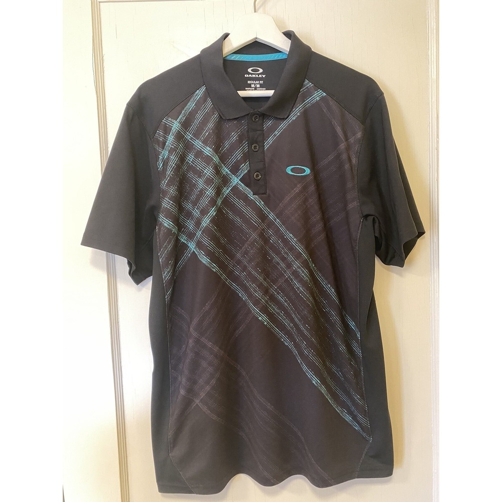 Oakley Men's‎ Golf Shirt Black Size M w/PGA National Palm Beach Logo on Sleeve
